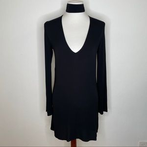 Flynn Skye Bell Sleeve Deep V Choker Mini Dress